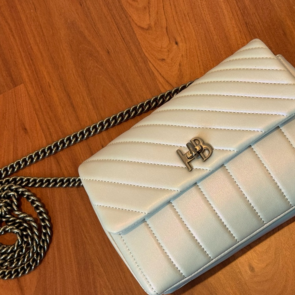 NWT Henri Bendel Leather 712 Iridescent Opal Bag Gunmetal Hardware Purse